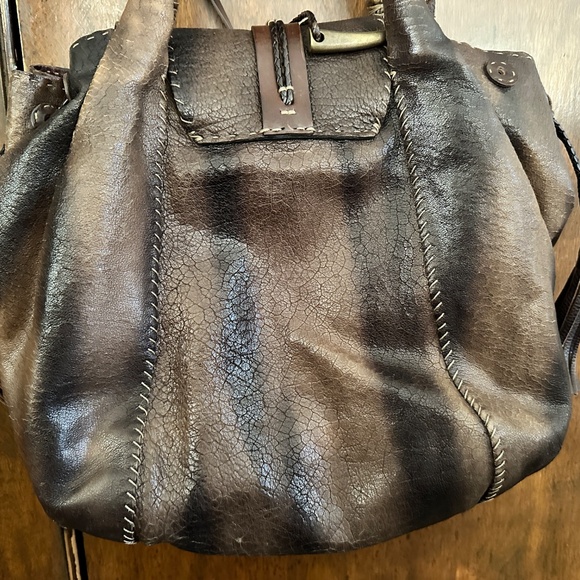 Genuine leather handbag  Western *** distressed*** made in Italy - Picture 3 of 8